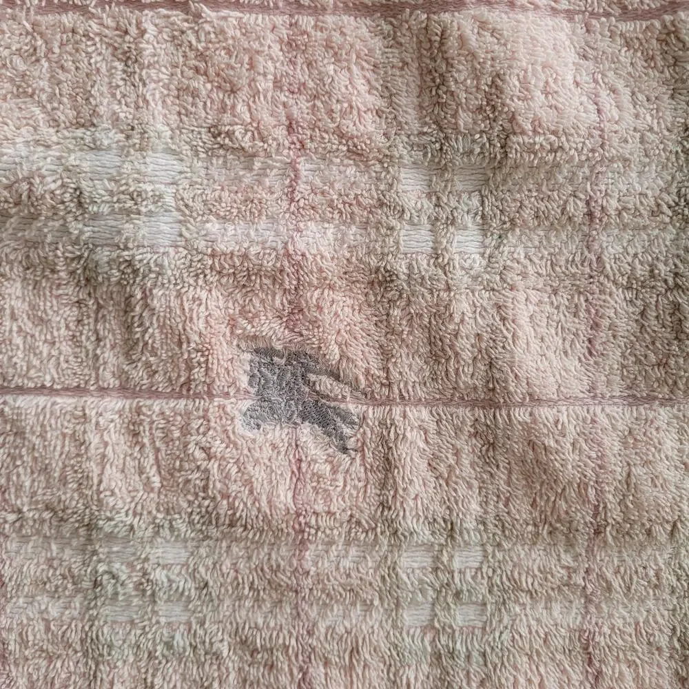 Vintage Burberry Authentic Hand‎ Towels Lot Of 3 Pink Yellow Cotton Bundle